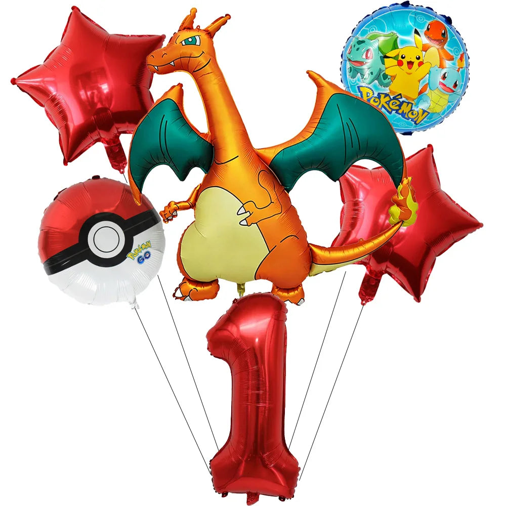 Pokemon theme party decoration balloons Pikachu balloons Fantasy balloons Charizard balloons Birthday balloons Children's shower
