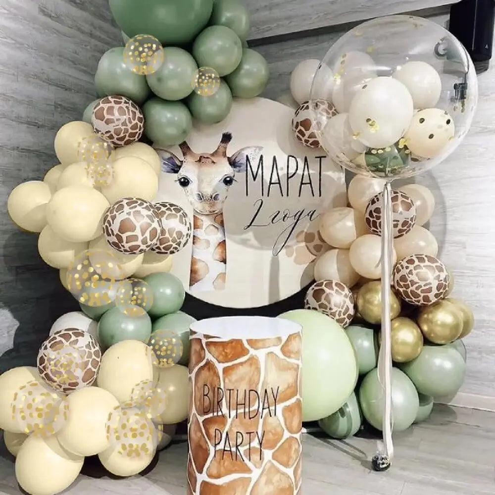 Jungle Animal Themed Latex Balloons Set for Birthday Party Scene Decoration Event Celebration Baby Shower