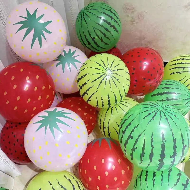20/50pcs Strawberry Balloons Watermelon Fruits Birthday Party Baloon Summer Hawaiian Party Decoration Kids Girl Birthday Globos
