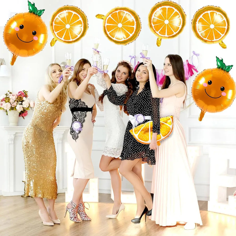 10 Pieces Orange Citrus Aluminum Foil Balloons, Orange Party Decoration Balloons, Orange Balloon Decoration, Cute Little Balloons, Aluminum Foil Balloons Cartoon Fruit Aluminum Foil Balloons Party Decoration