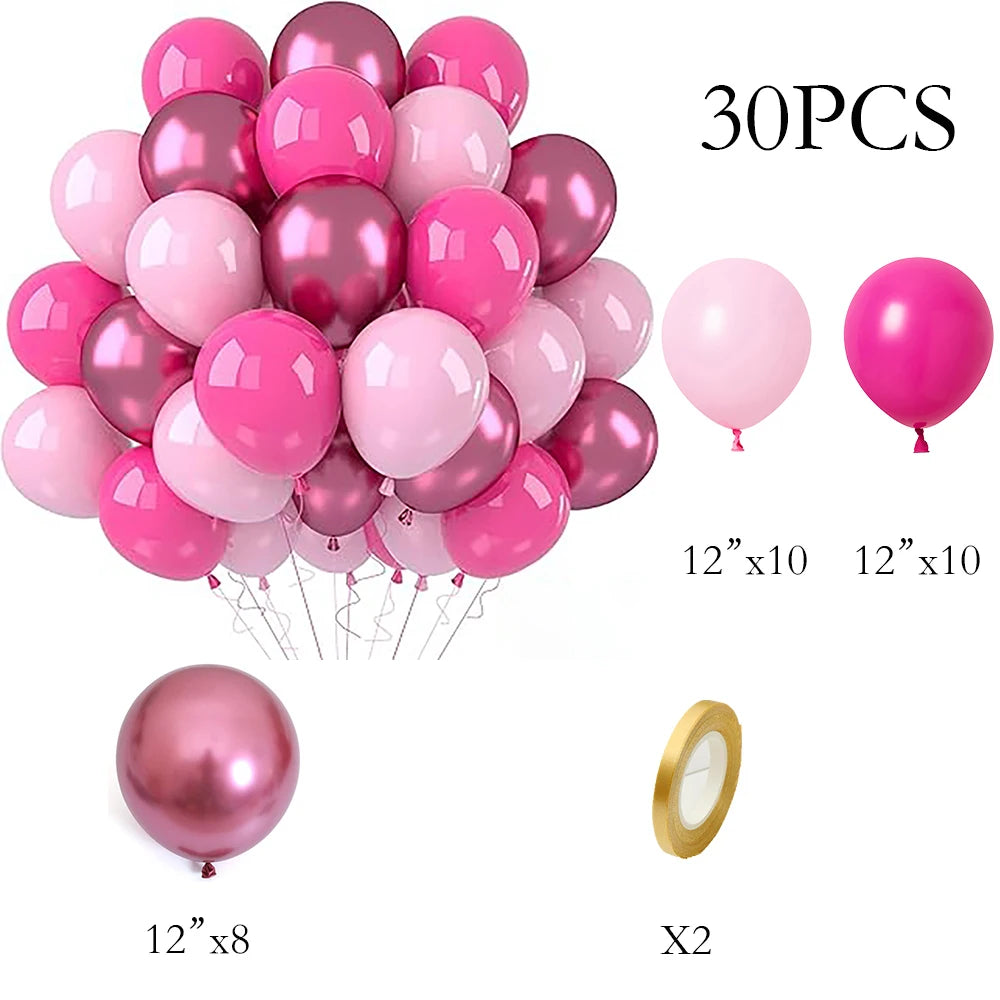 30Pcs Balloons Set Black Gold White Pink Blue Balloon Home Birthday Party Baby Shower Wedding Anniversary Graduation Decoration
