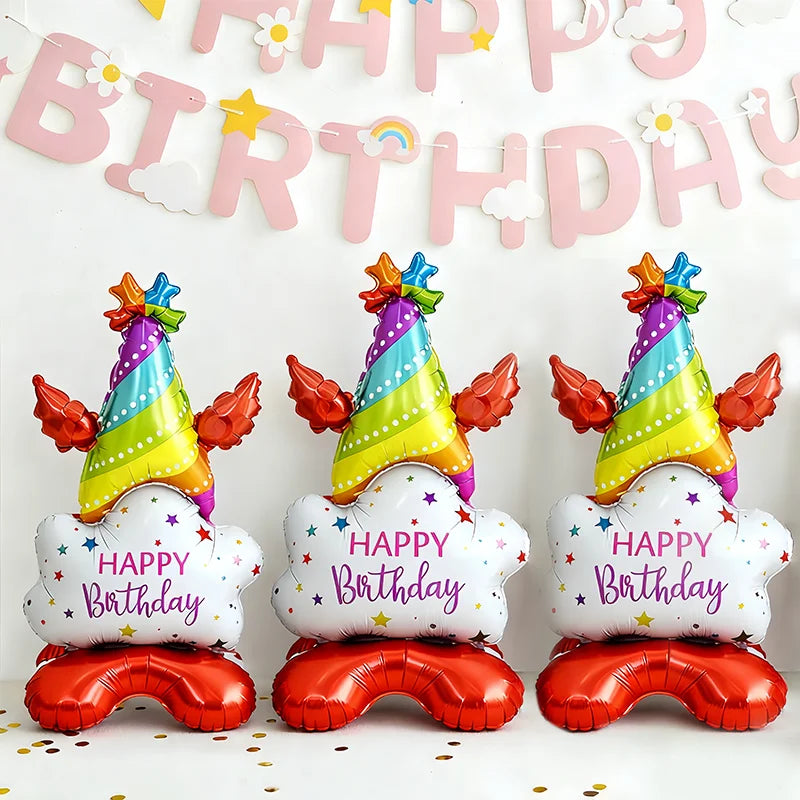 1pc desktop Happy Birthday balloons with bases, party balloons, birthday balloons, standing balloons, suitable for birthday