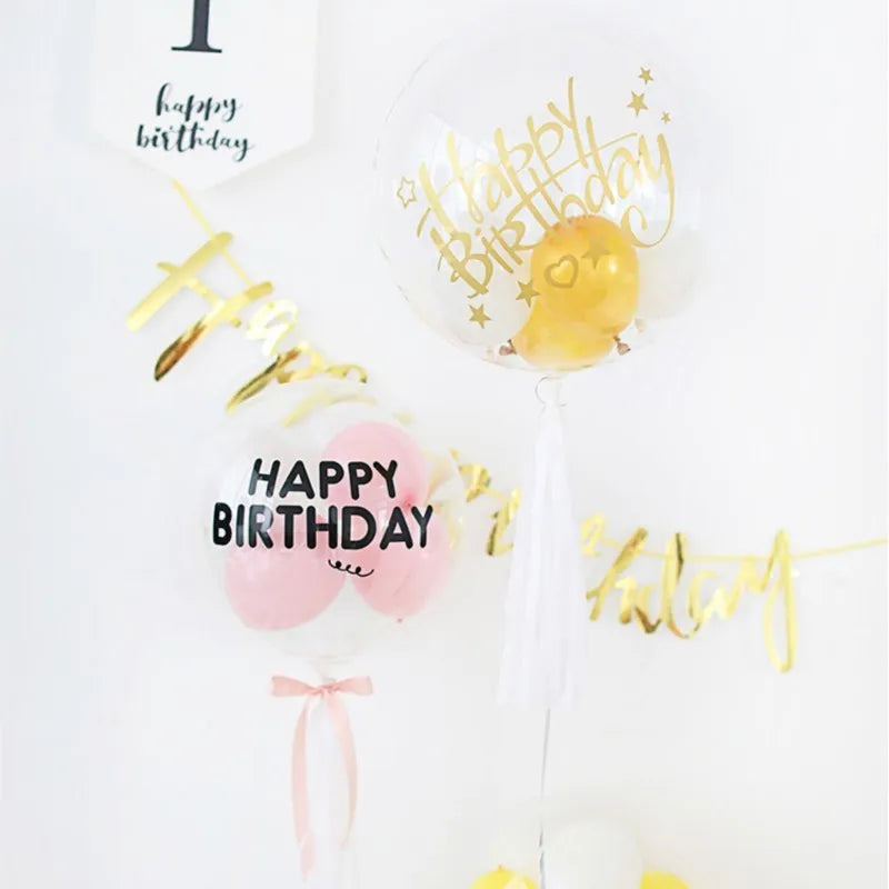 Transparent balloons stickers for birthday party decoration,large 21x29cm,36inch bubble balloons, balloons
