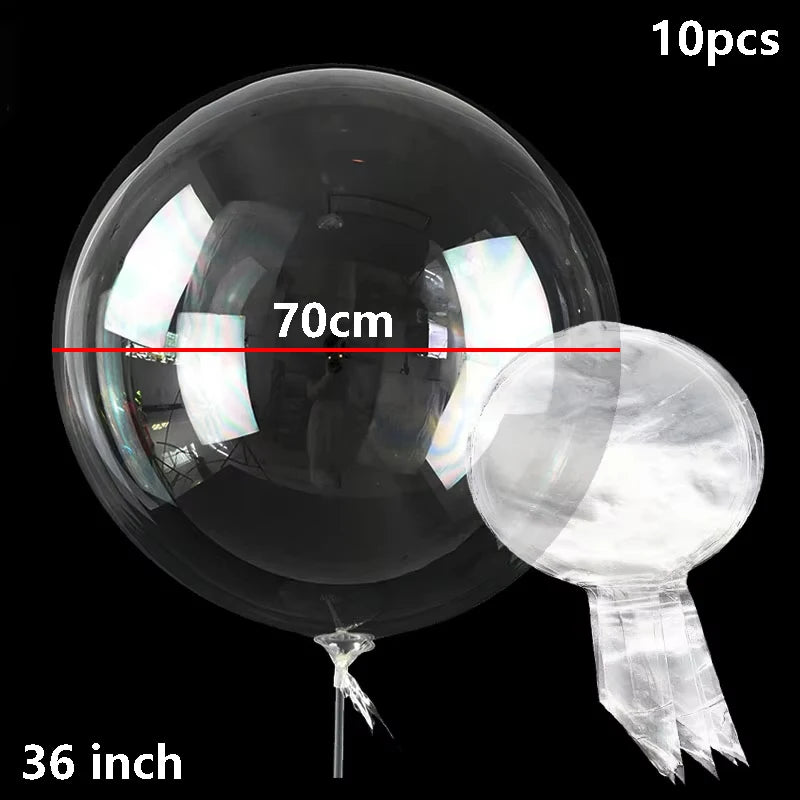 10pcs 10/16/18/20/24/36 inch Clear Bubble Balloons Large Transparent Bobo Balloons for Ramadan Wedding Birthday Party Decoration