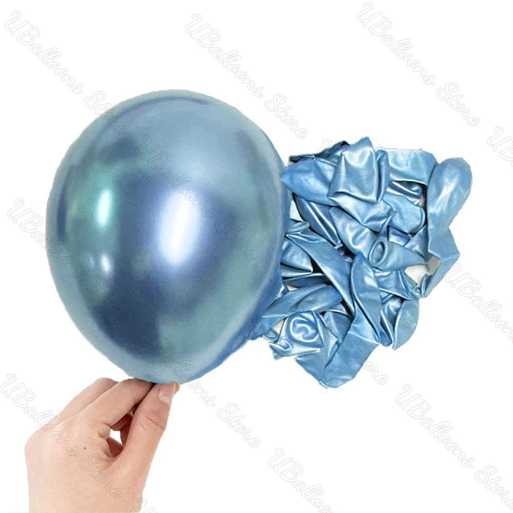 10/20/30Pcs Blue Birthday Balloons 5/10/12/18inch Metal Blue Navy Baby Blue Latex Balloon for Baby Shower Birthday Wedding Decor