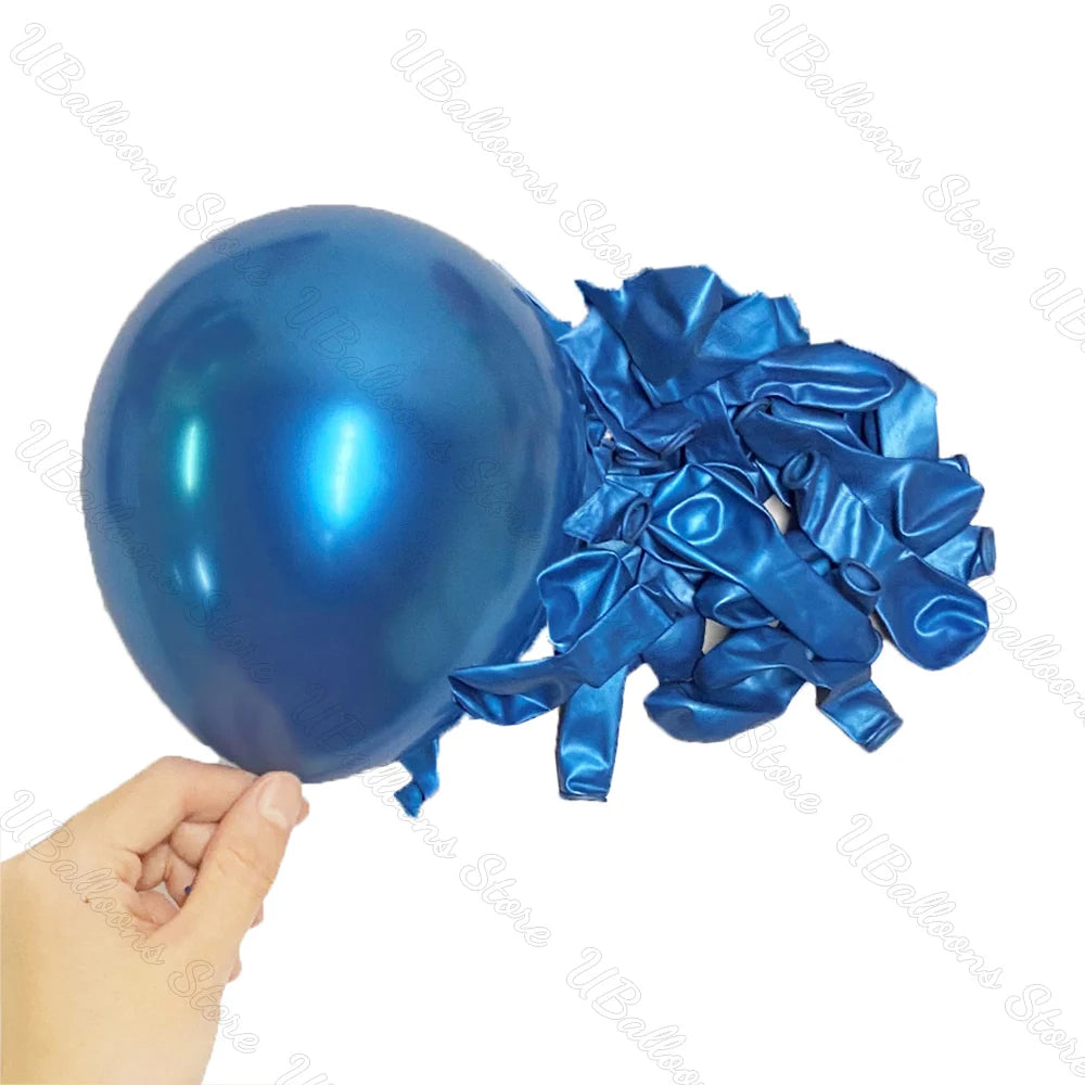 10/20/30Pcs Blue Birthday Balloons 5/10/12/18inch Metal Blue Navy Baby Blue Latex Balloon for Baby Shower Birthday Wedding Decor