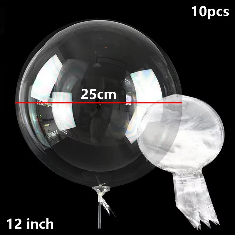 10pcs 10/16/18/20/24/36 inch Clear Bubble Balloons Large Transparent Bobo Balloons for Ramadan Wedding Birthday Party Decoration