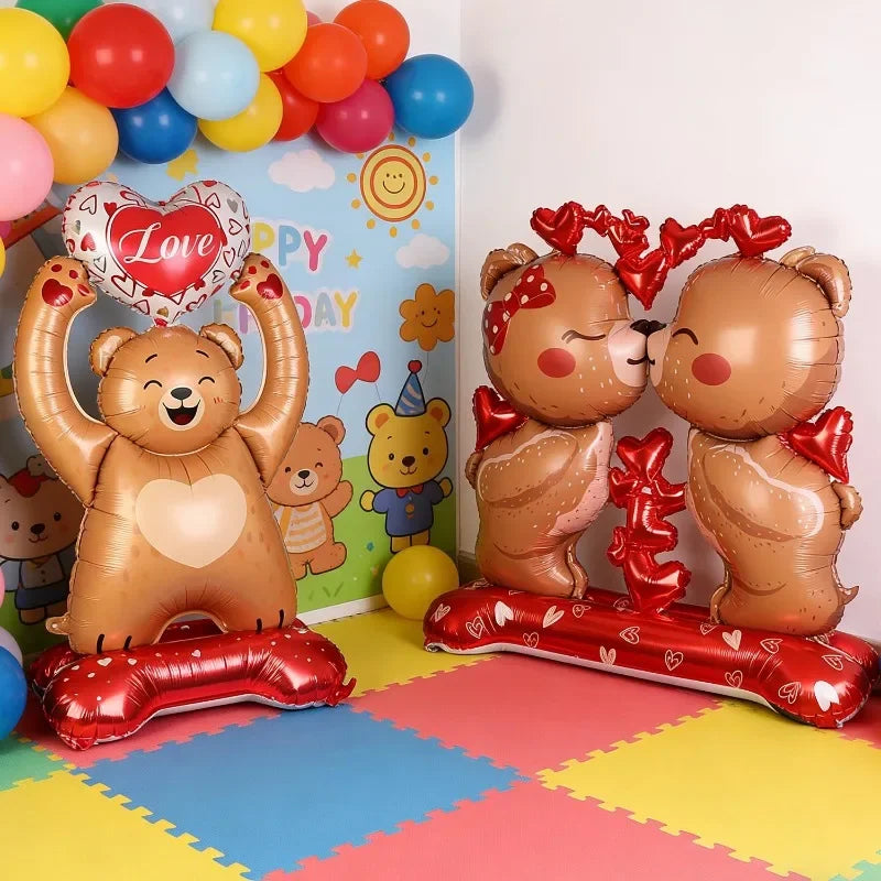 Valentine's Day Love Bear Balloons Love You Aluminum Film Balloons for Valentine's Day Wedding Anniversary Party Decorations