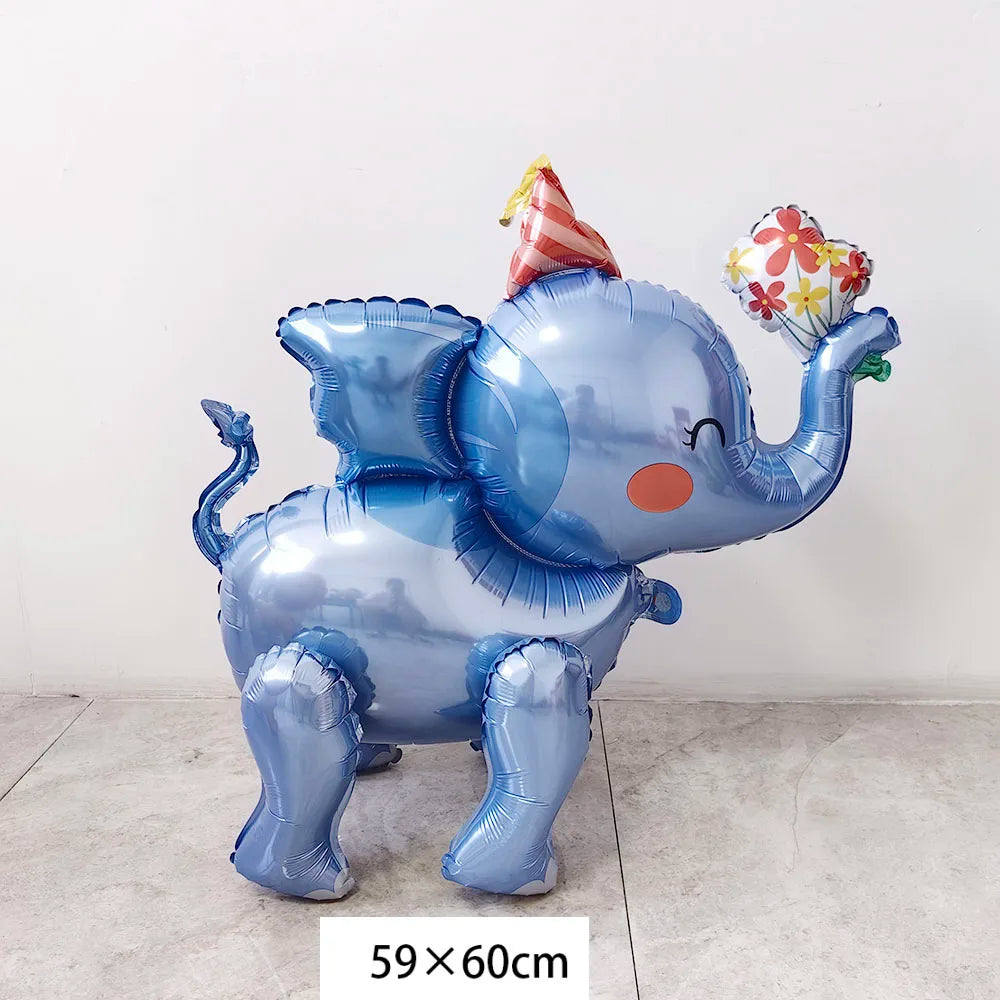 Safari Balloons Jungle Safari Animal Foil Balloon Zoo Animal Balloon Lion Tiger Giraffe Leopard Balloon for Jungle Animal Party