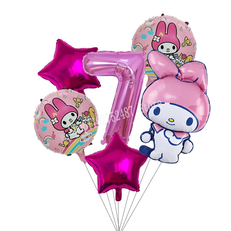 My Melody Digit 1-10 Balloons Anime Airballoon Girls Birthday Party Decoration Baby Shower Gender Reveal Accessories Kids Gift