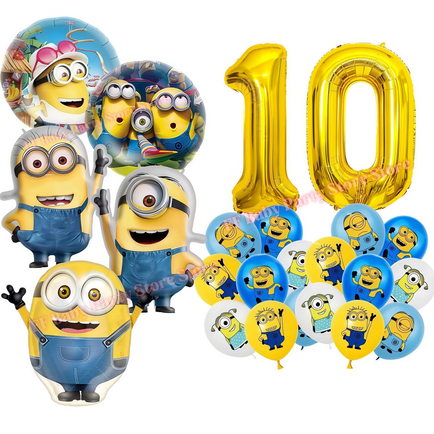Cartoon M&Miniones Theme Balloons Birthday Decoration Yellow Banana Man Aluminum Film Ballons Baby Shower Globos Kid Party Favor