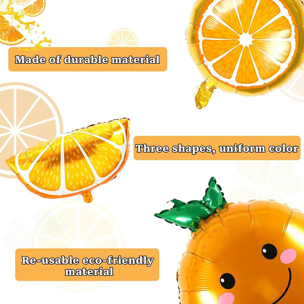 10 Pieces Orange Citrus Aluminum Foil Balloons, Orange Party Decoration Balloons, Orange Balloon Decoration, Cute Little Balloons, Aluminum Foil Balloons Cartoon Fruit Aluminum Foil Balloons Party Decoration