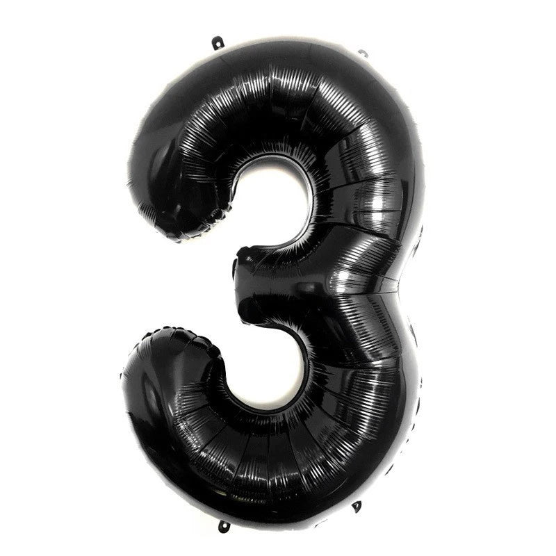 32inch Black Number Foil Balloons for Birthday Party Wedding Anniversary Baby Shower Decor 0 1 2 3 4 5 6 7 8 9 Digital Balloon
