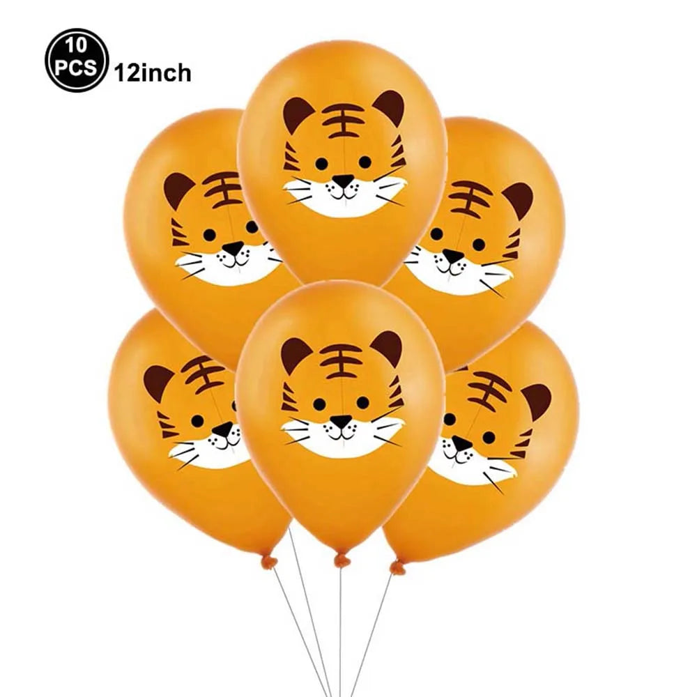 Safari Balloons Jungle Safari Animal Foil Balloon Zoo Animal Balloon Lion Tiger Giraffe Leopard Balloon for Jungle Animal Party