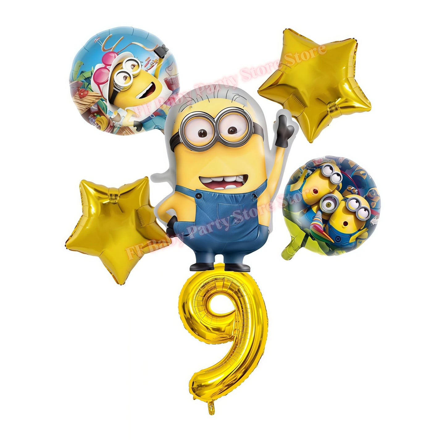 Cartoon M&Miniones Theme Balloons Birthday Decoration Yellow Banana Man Aluminum Film Ballons Baby Shower Globos Kid Party Favor