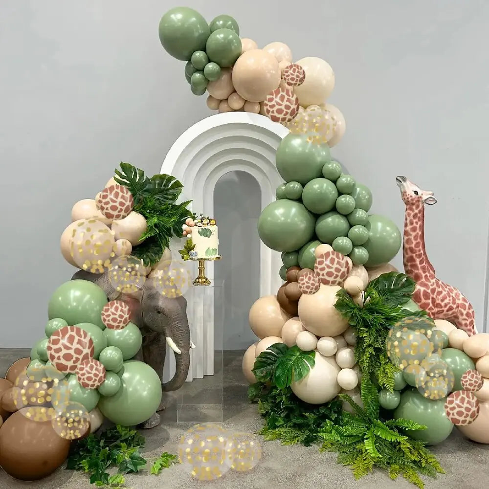 Jungle Animal Themed Latex Balloons Set for Birthday Party Scene Decoration Event Celebration Baby Shower