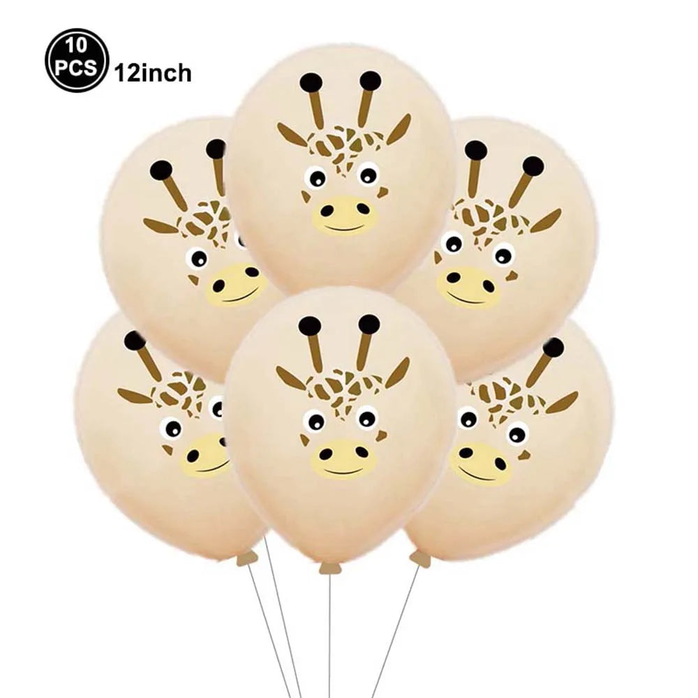 Safari Balloons Jungle Safari Animal Foil Balloon Zoo Animal Balloon Lion Tiger Giraffe Leopard Balloon for Jungle Animal Party