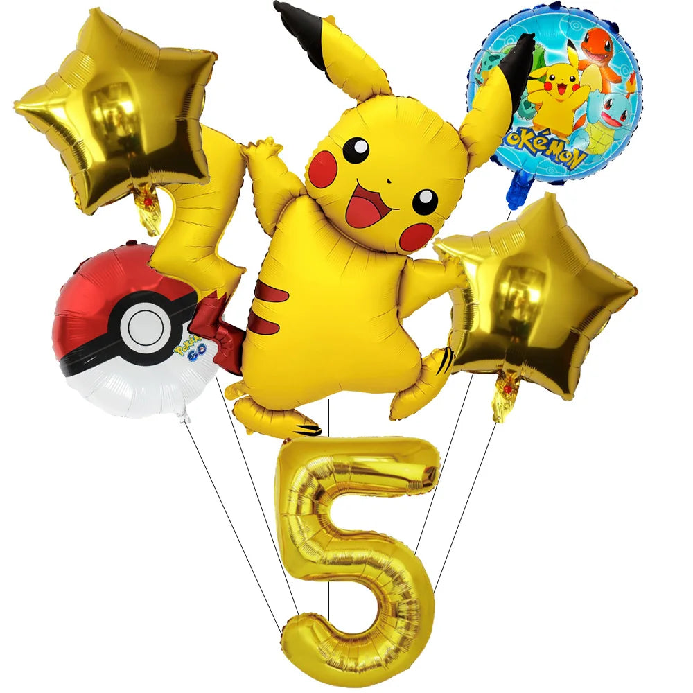 Pokemon theme party decoration balloons Pikachu balloons Fantasy balloons Charizard balloons Birthday balloons Children's shower