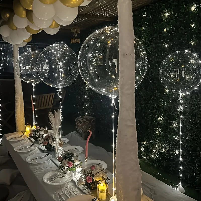 Led Luminous Transparent Balloons for Weddings, Birthdays, Bachelor Party (Battery Not Included), Valentine's Day, Anniversary