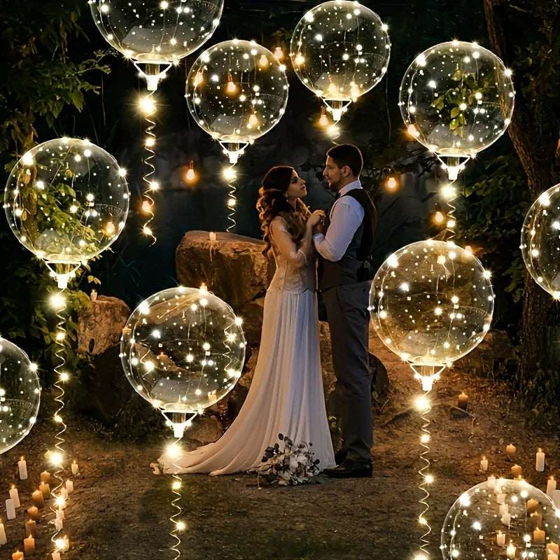 Led Luminous Transparent Balloons for Weddings, Birthdays, Bachelor Party (Battery Not Included), Valentine's Day, Anniversary