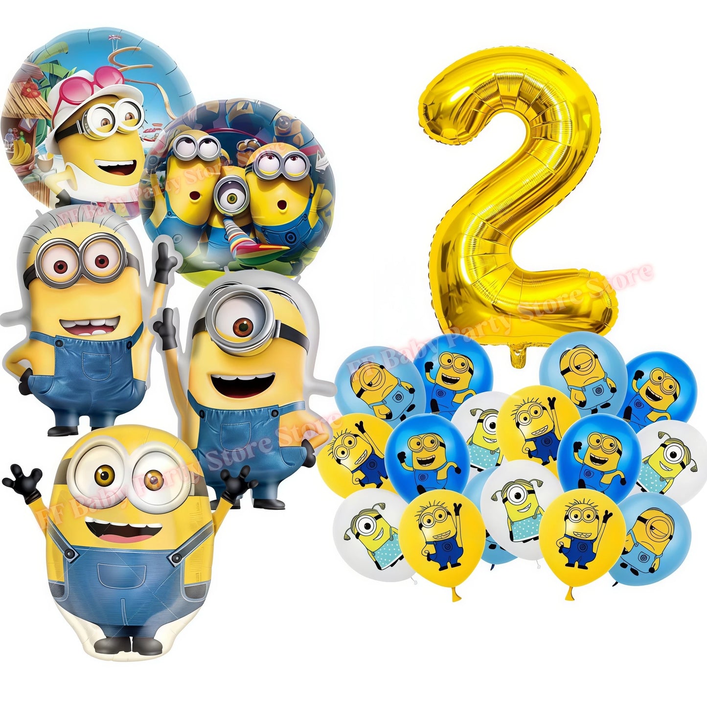 Cartoon M&Miniones Theme Balloons Birthday Decoration Yellow Banana Man Aluminum Film Ballons Baby Shower Globos Kid Party Favor