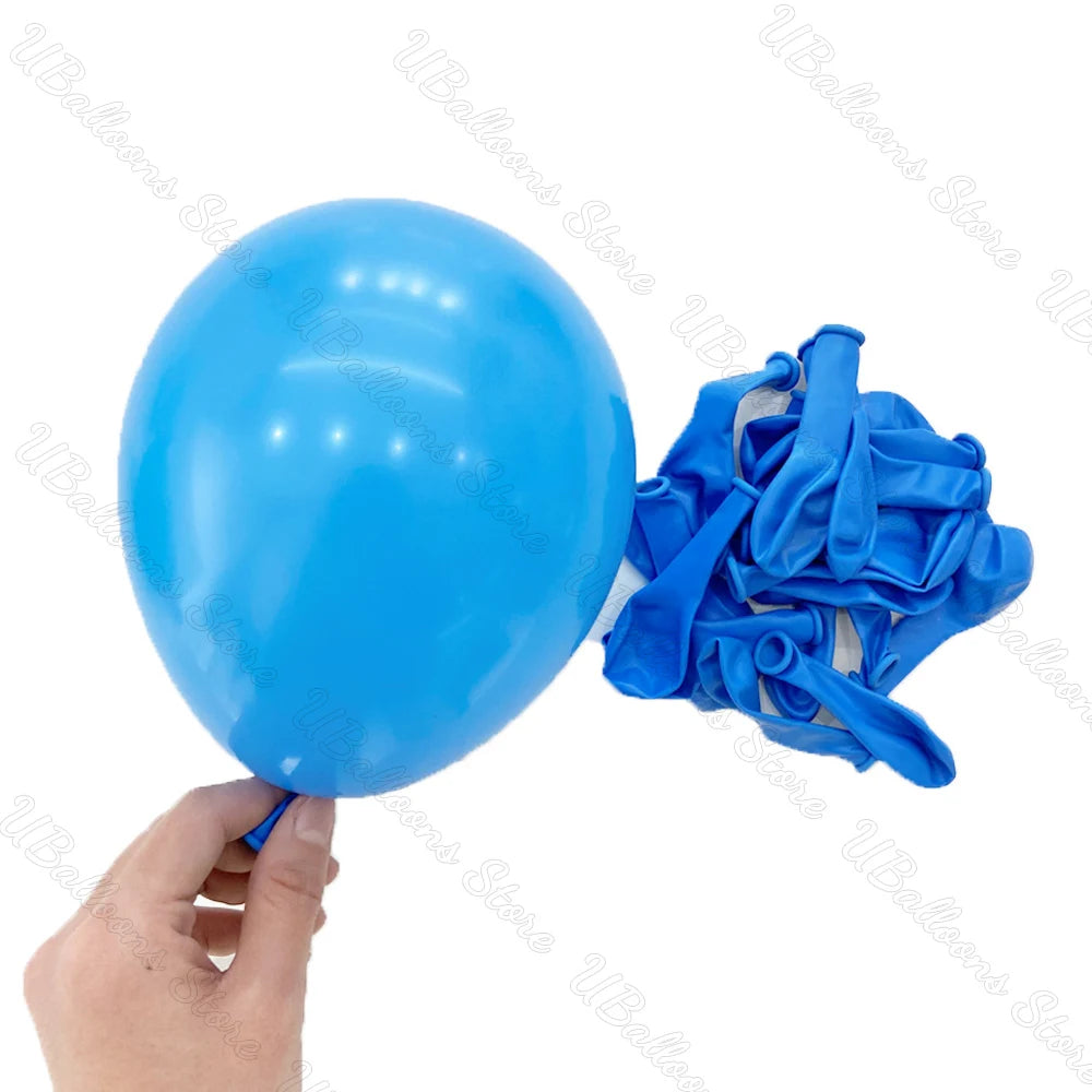 10/20/30Pcs Blue Birthday Balloons 5/10/12/18inch Metal Blue Navy Baby Blue Latex Balloon for Baby Shower Birthday Wedding Decor