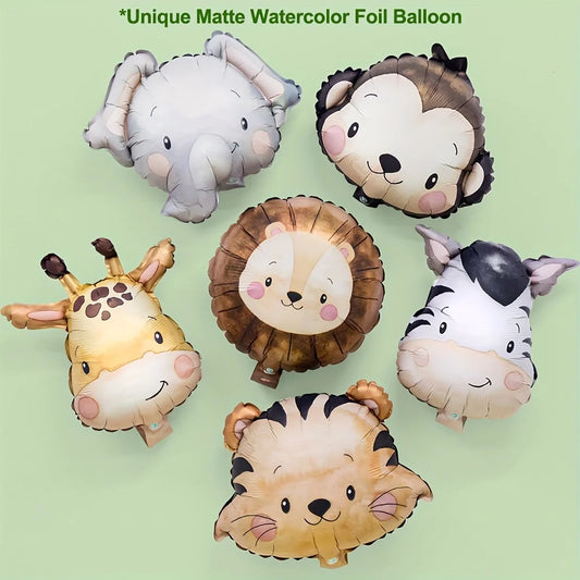 Cartoon Animal Head Balloons Monkey Lion Tiger Zebra Giraffe Balloon for Birthday Party Decoration Jungle Party Decoration Gift