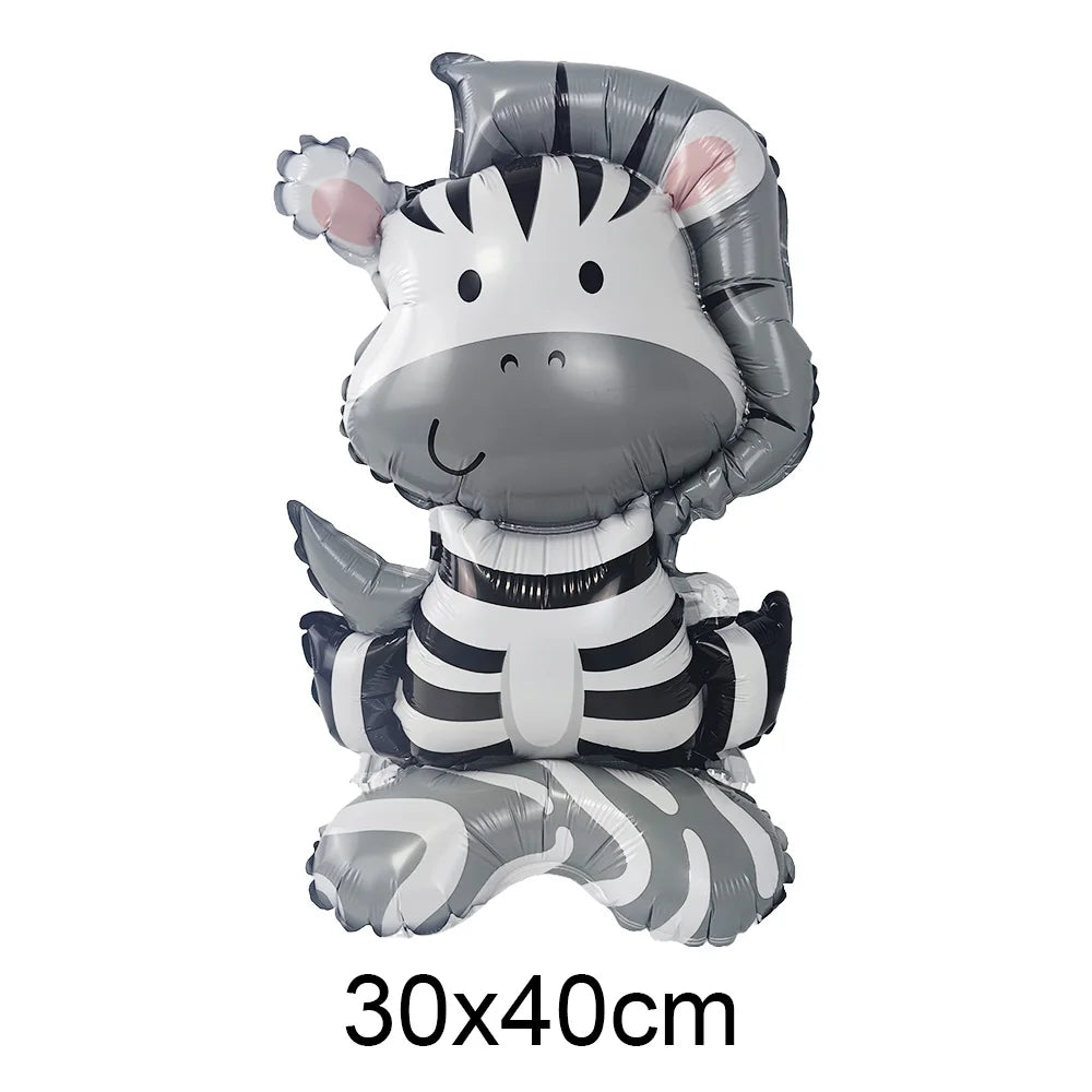 Safari Balloons Jungle Safari Animal Foil Balloon Zoo Animal Balloon Lion Tiger Giraffe Leopard Balloon for Jungle Animal Party