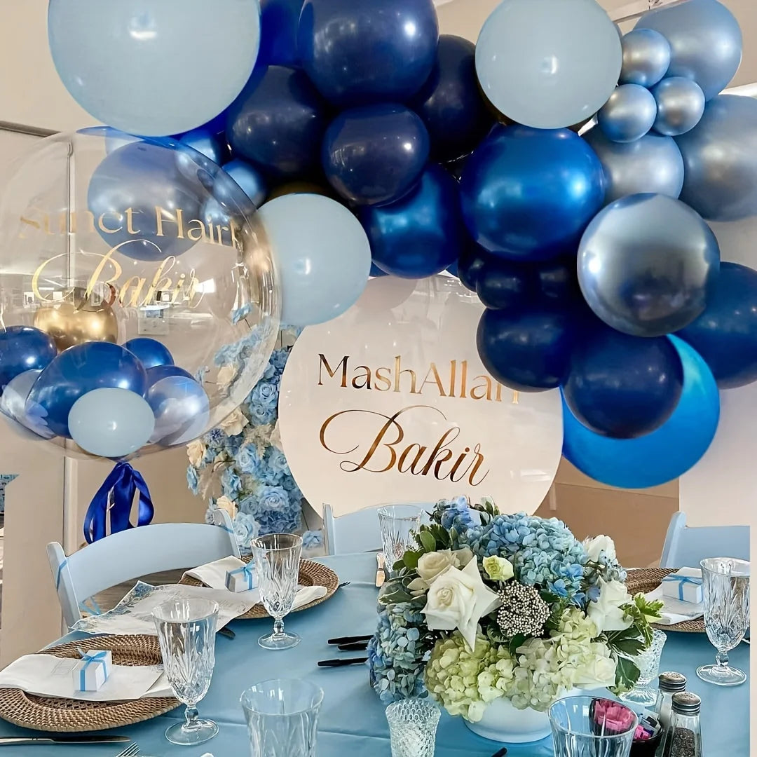 50 Blue Balloons, Metal Blue Balloons, Decorations for Birthday Parties,graduation Ceremonies, Weddings, and Anniversary Parties