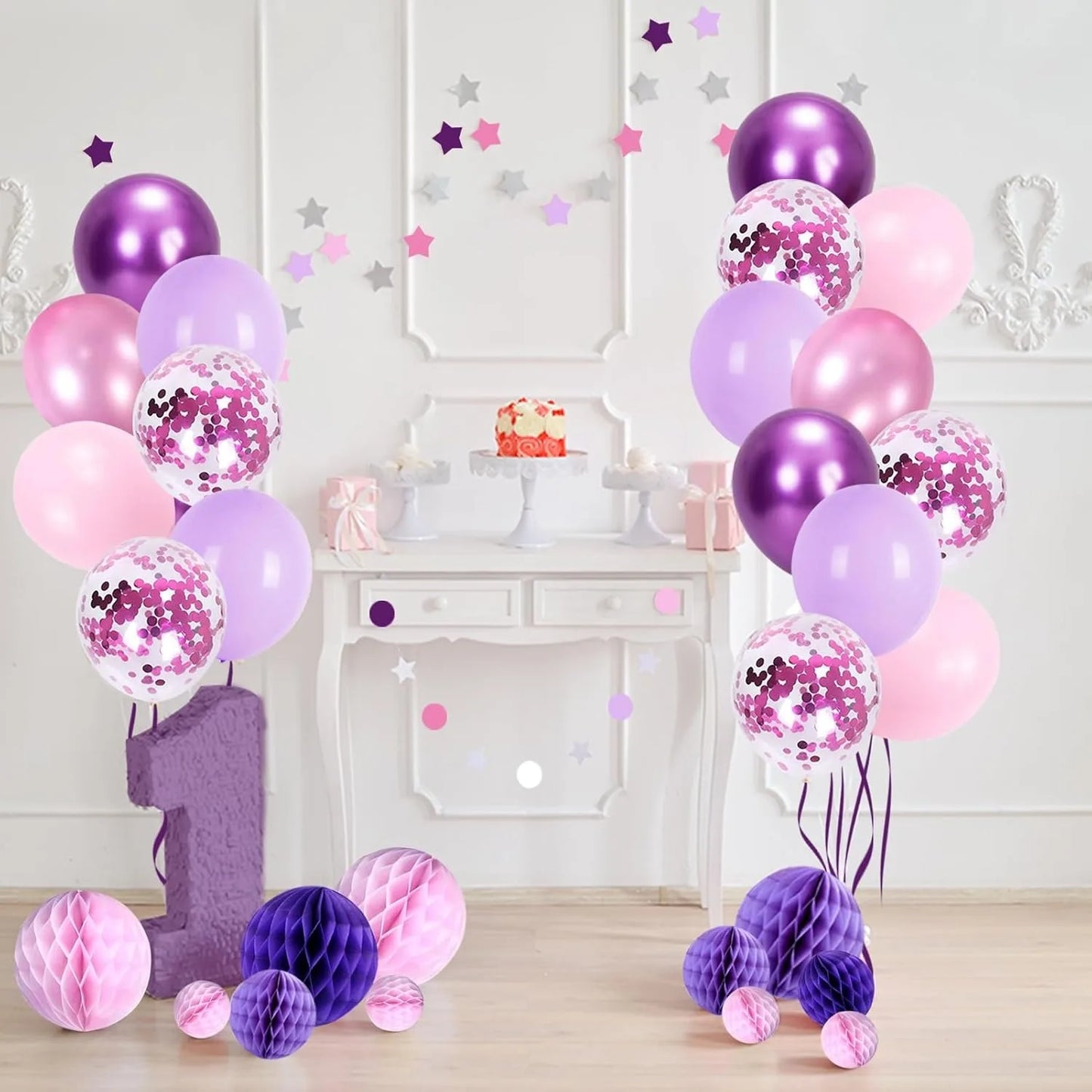Metallic Purple Balloons, 12inch Pink Purple Balloons, Supplies Perfect for Birthday Party, Park, School, Party Home Decorations