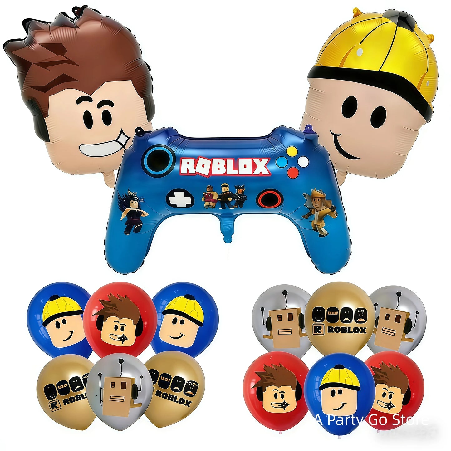 Roblox Balloons Roblox Themed Boy Balloons Cartoon Double-sided Shaped Birthday Party Decorations  happy birthday decoration