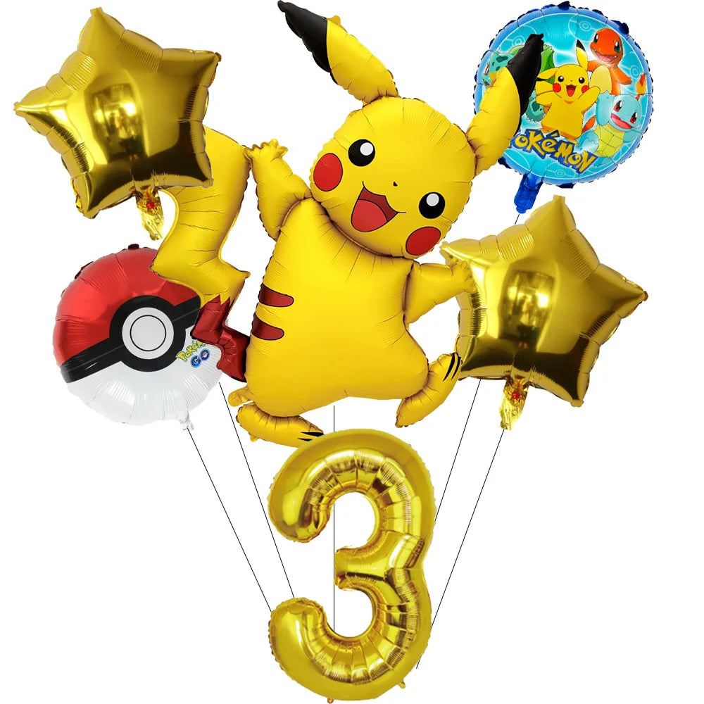 Pokemon theme party decoration balloons Pikachu balloons Fantasy balloons Charizard balloons Birthday balloons Children's shower