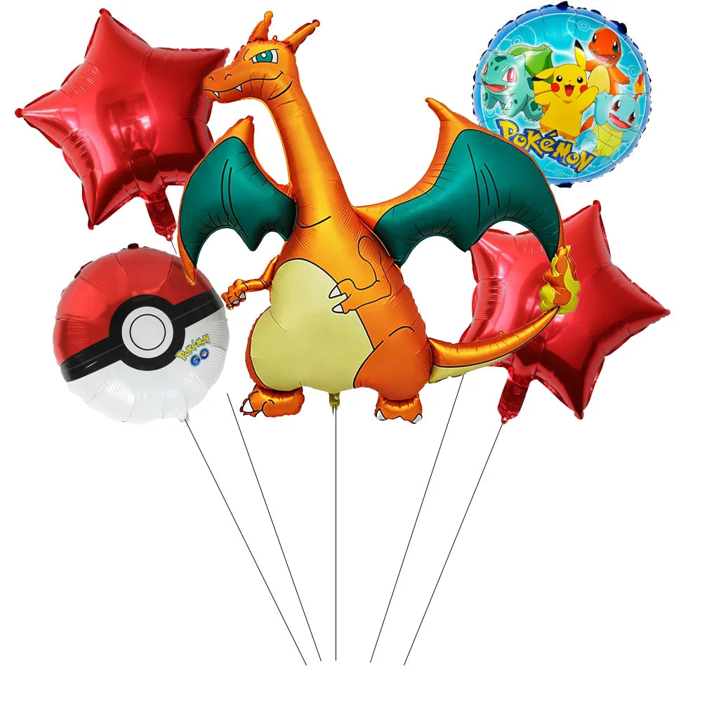 Pokemon theme party decoration balloons Pikachu balloons Fantasy balloons Charizard balloons Birthday balloons Children's shower