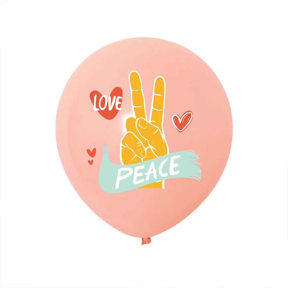 15pcs Hippie Two Groovy Bohemian Rainbow Bus Balloons For Bohemian Themed Kids Birthday Decoration Wedding Party Supplies