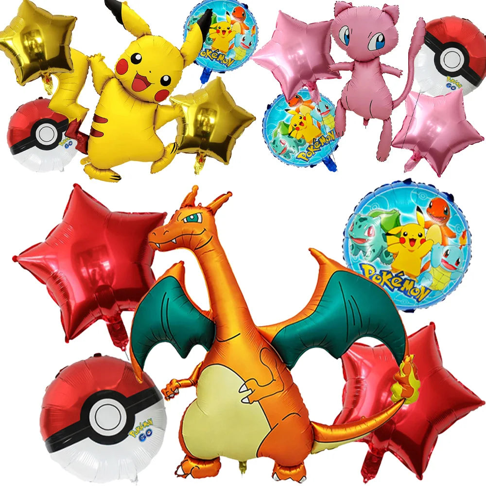 Pokemon theme party decoration balloons Pikachu balloons Fantasy balloons Charizard balloons Birthday balloons Children's shower