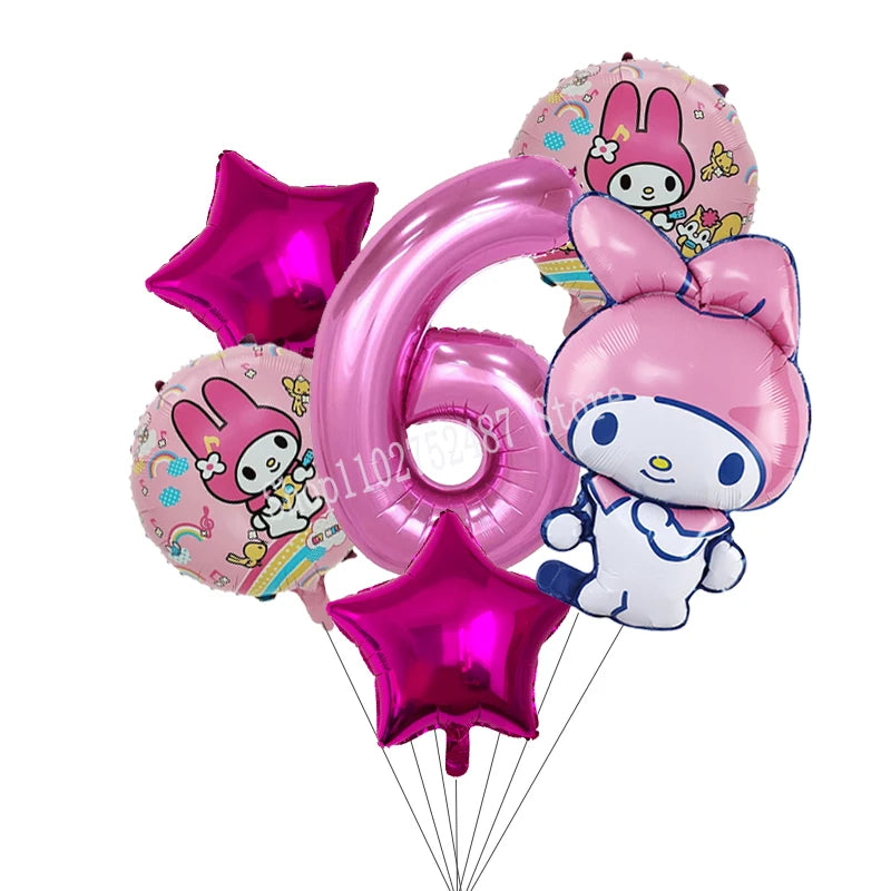 My Melody Digit 1-10 Balloons Anime Airballoon Girls Birthday Party Decoration Baby Shower Gender Reveal Accessories Kids Gift