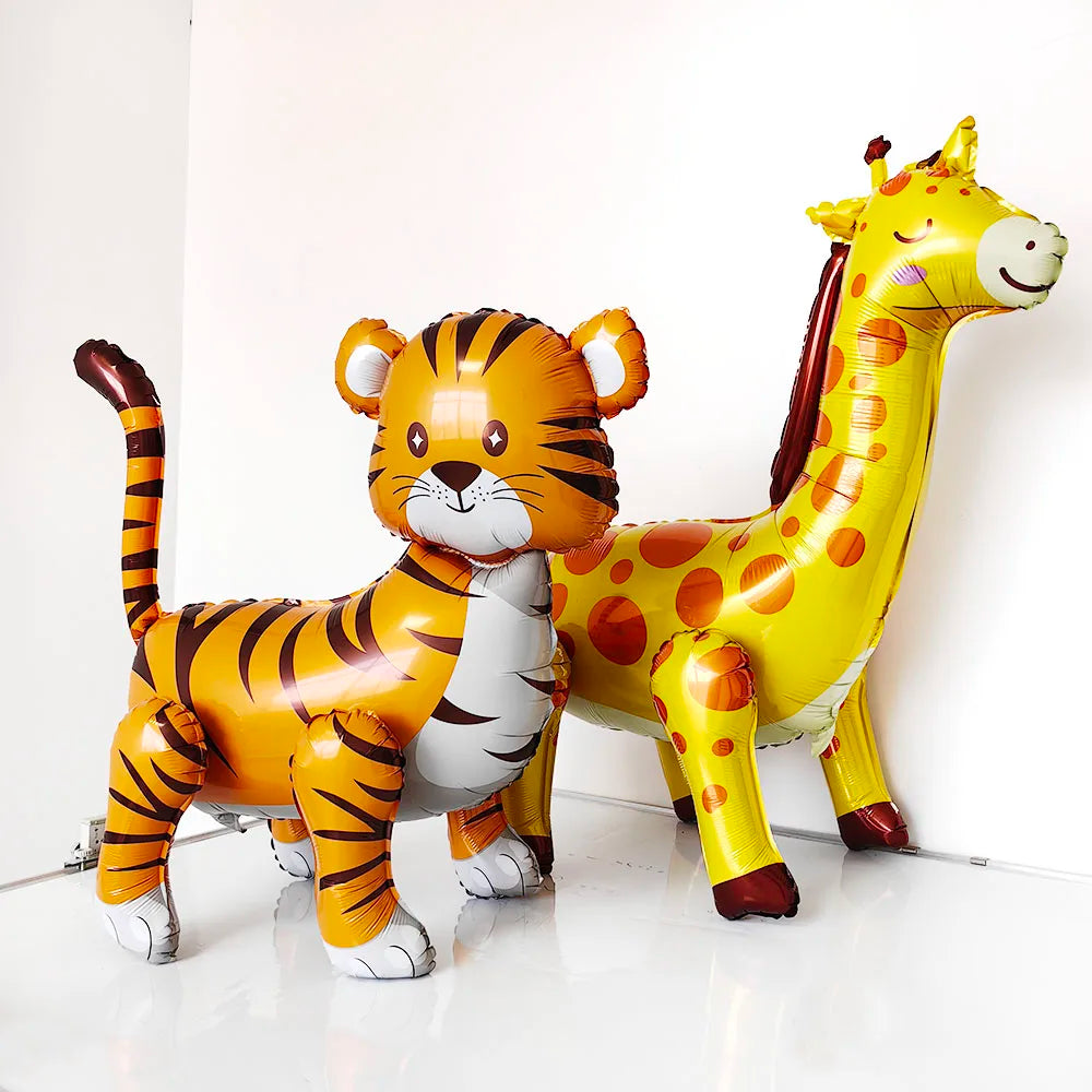 Walking Inflatable Lion Giraffe Balloons Panda Elephant Tiger Safari Animal Balloon Kids Jungle Animal Baby Shower Decorations