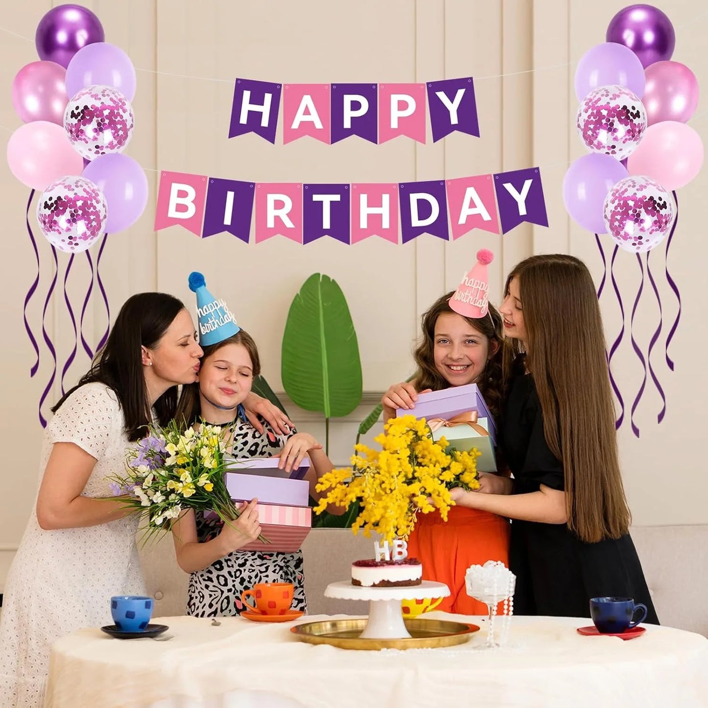 Metallic Purple Balloons, 12inch Pink Purple Balloons, Supplies Perfect for Birthday Party, Park, School, Party Home Decorations