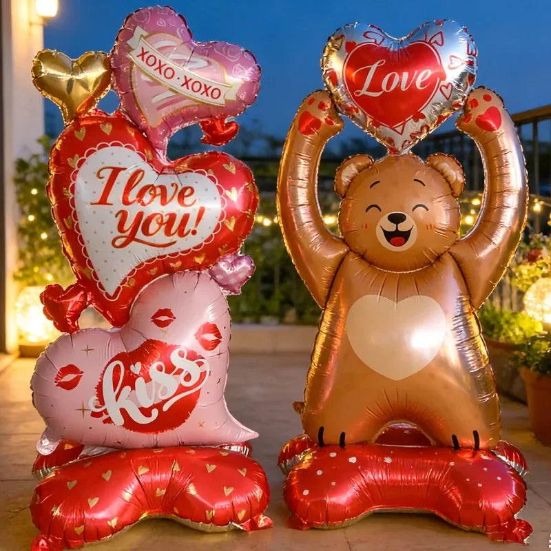 Valentine's Day Love Bear Balloons Love You Aluminum Film Balloons for Valentine's Day Wedding Anniversary Party Decorations