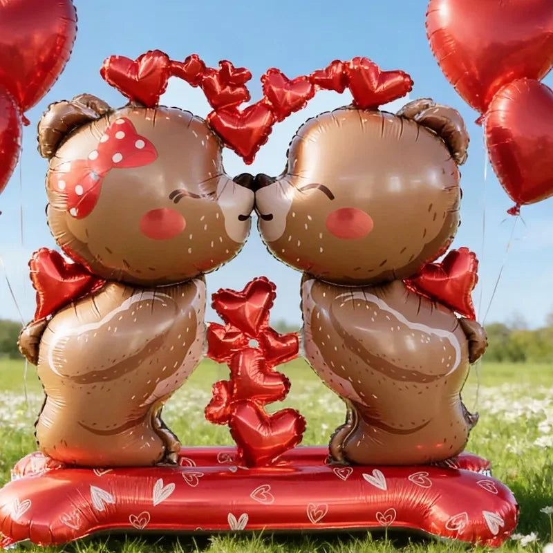 Valentine's Day Love Bear Balloons Love You Aluminum Film Balloons for Valentine's Day Wedding Anniversary Party Decorations