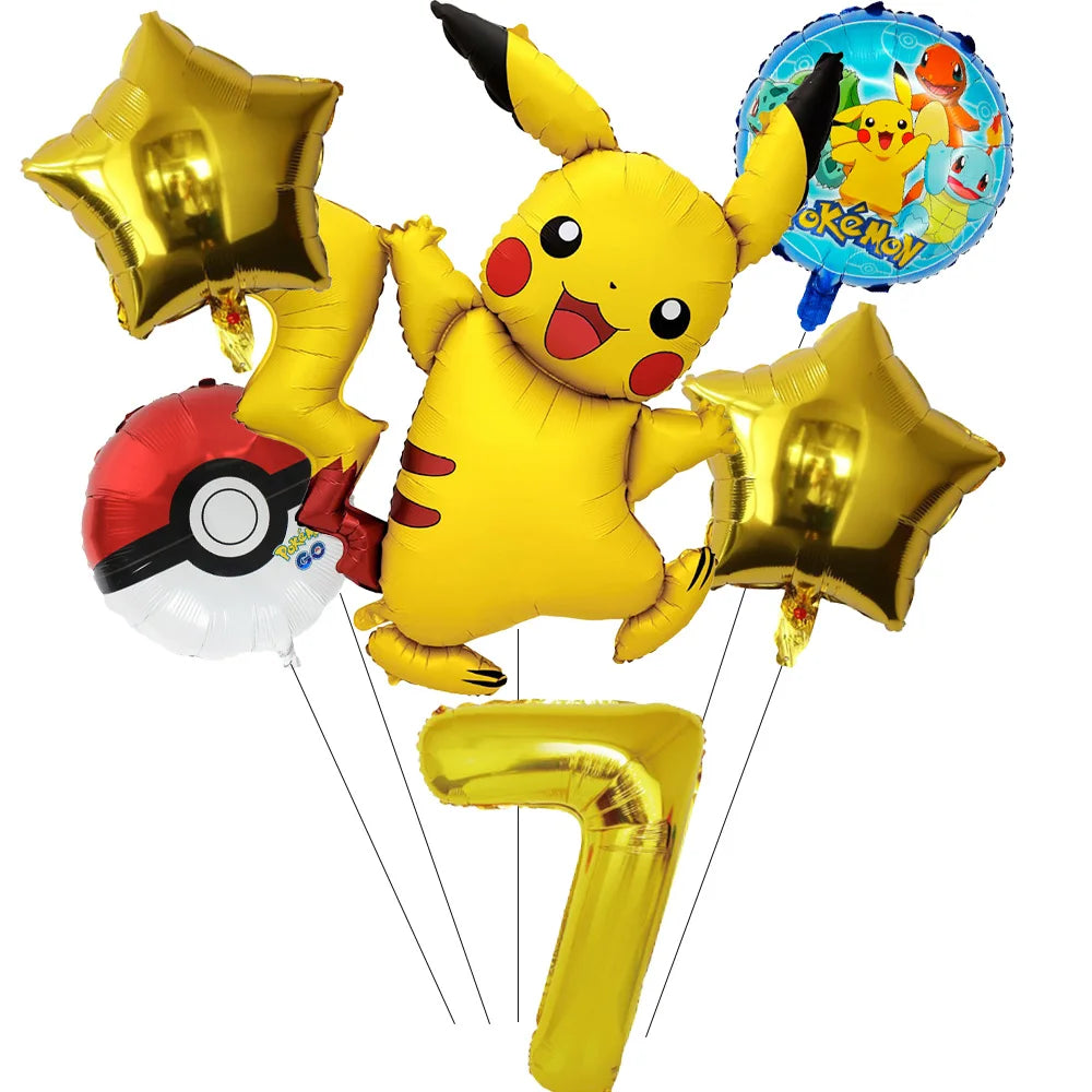Pokemon theme party decoration balloons Pikachu balloons Fantasy balloons Charizard balloons Birthday balloons Children's shower
