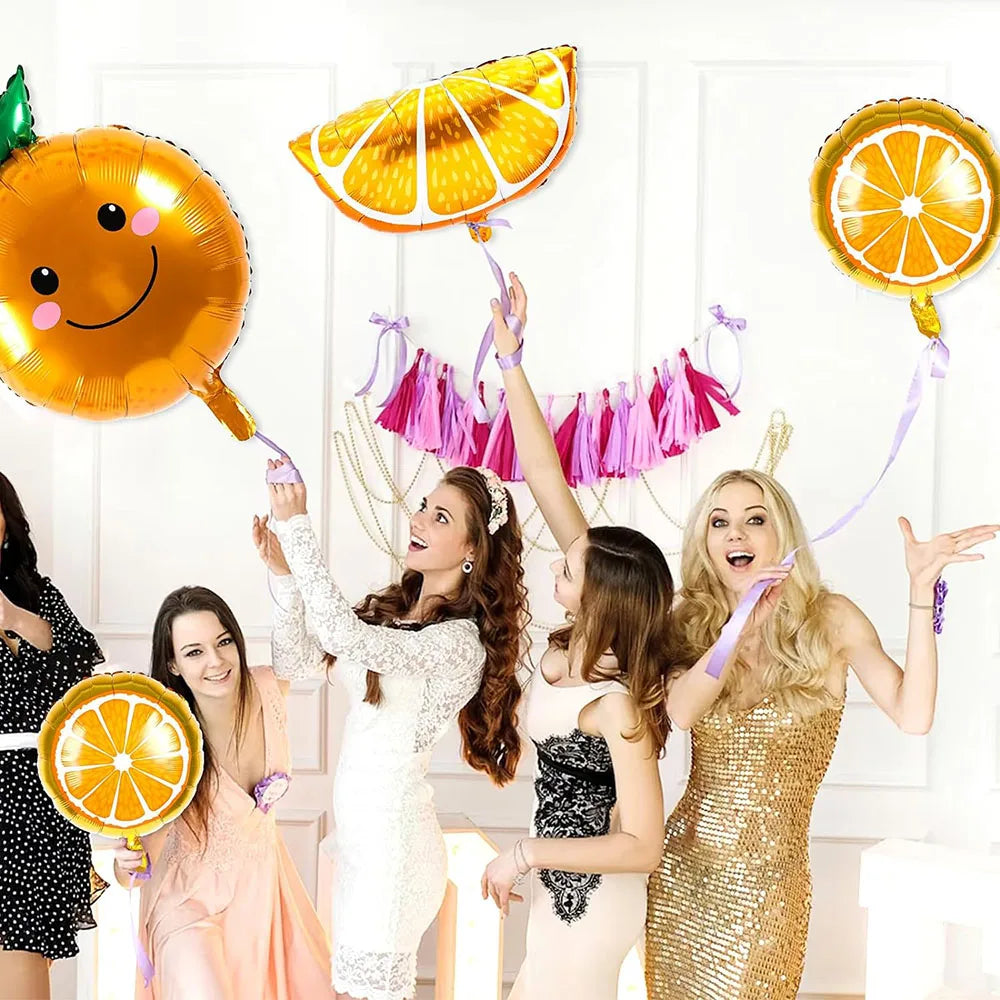 10 Pieces Orange Citrus Aluminum Foil Balloons, Orange Party Decoration Balloons, Orange Balloon Decoration, Cute Little Balloons, Aluminum Foil Balloons Cartoon Fruit Aluminum Foil Balloons Party Decoration