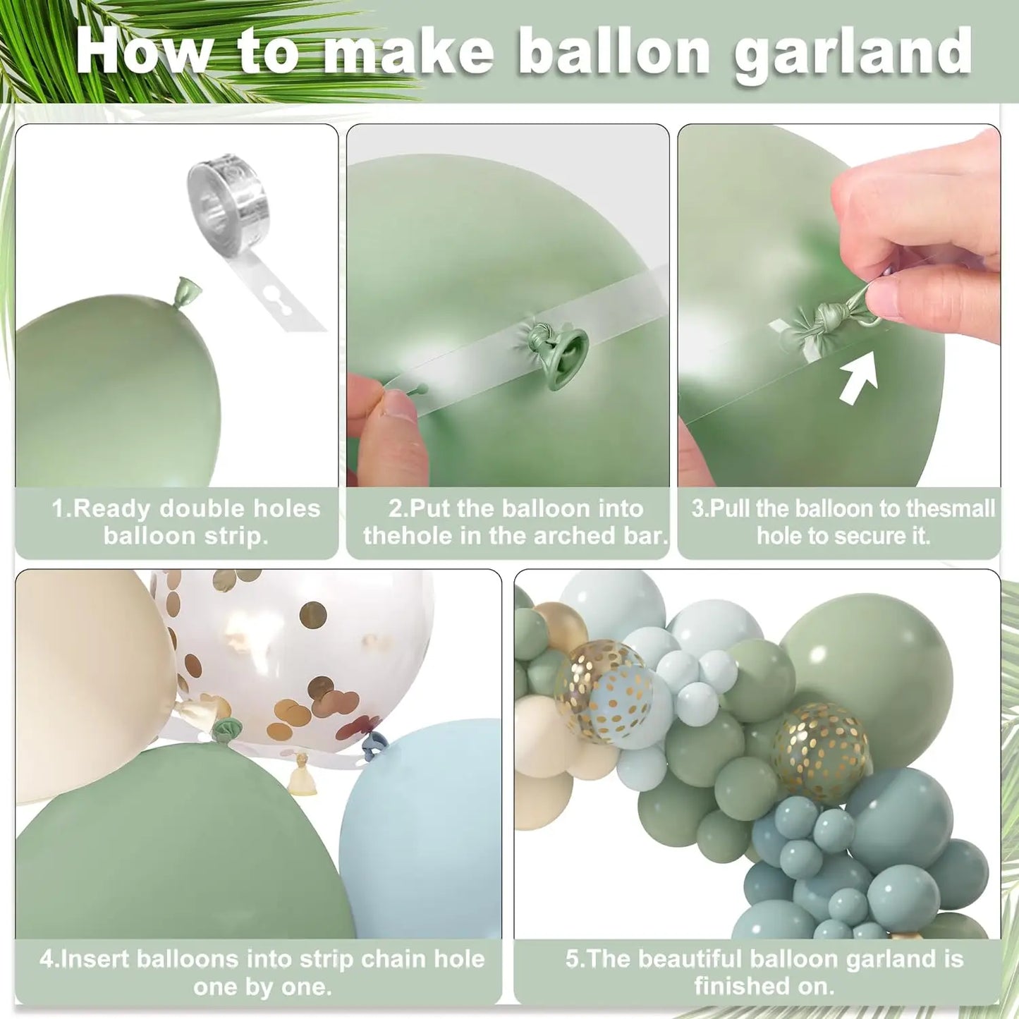 169Pcs gray blue green latex balloon set suitable for birthday parties, weddings, Valentine's Day party decoration