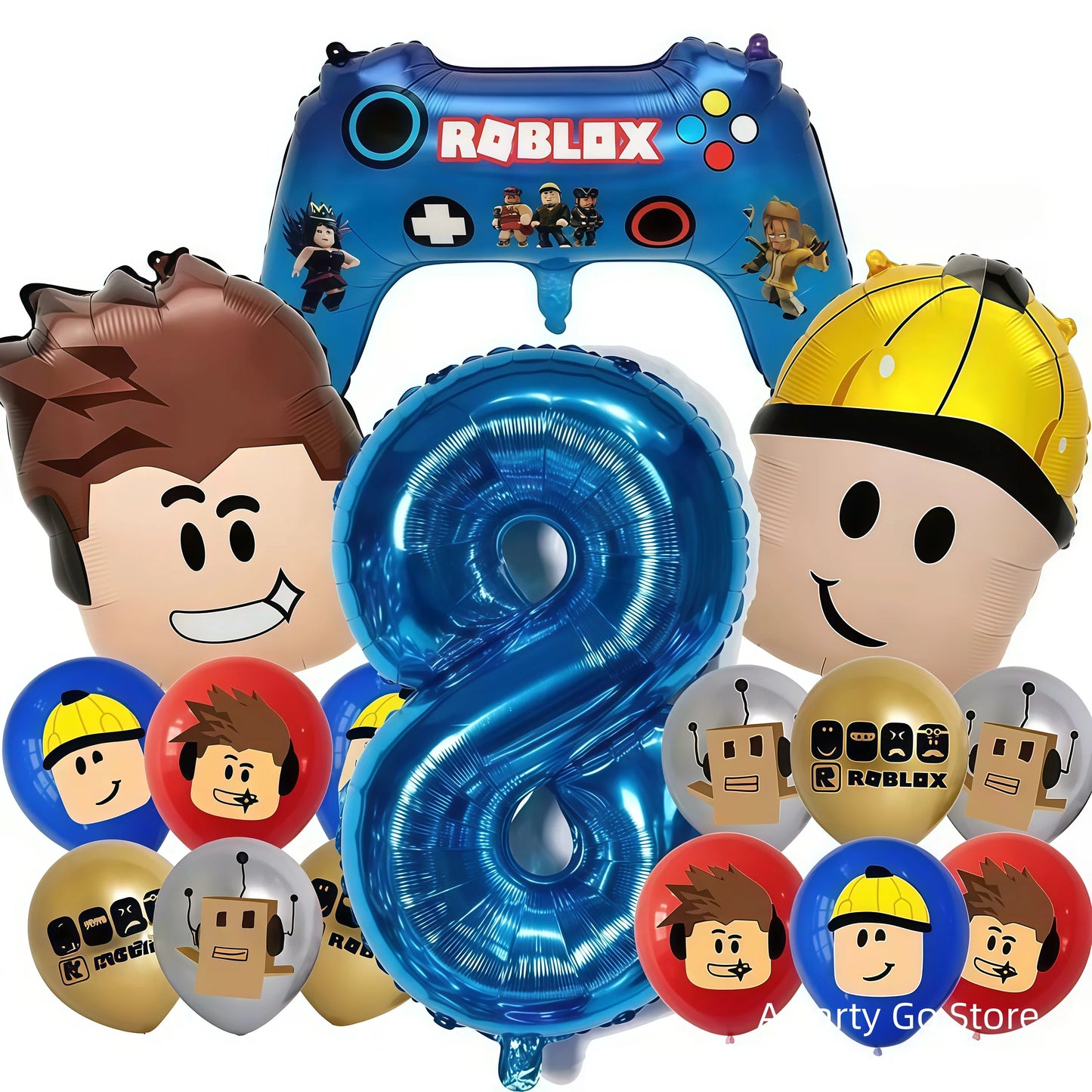 Roblox Balloons Roblox Themed Boy Balloons Cartoon Double-sided Shaped Birthday Party Decorations  happy birthday decoration