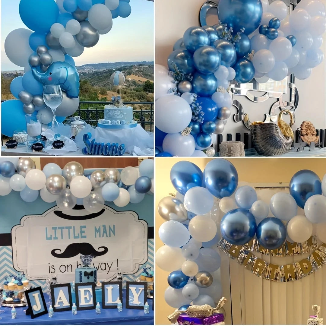 50 Blue Balloons, Metal Blue Balloons, Decorations for Birthday Parties,graduation Ceremonies, Weddings, and Anniversary Parties