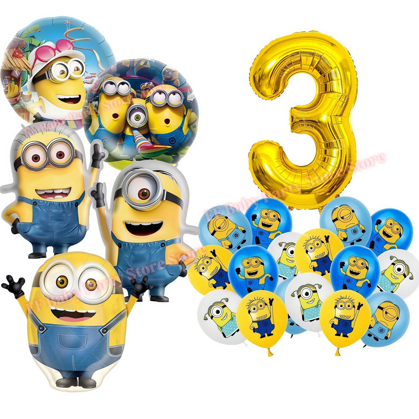 Cartoon M&Miniones Theme Balloons Birthday Decoration Yellow Banana Man Aluminum Film Ballons Baby Shower Globos Kid Party Favor