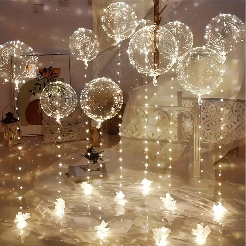 Led Luminous Transparent Balloons for Weddings, Birthdays, Bachelor Party (Battery Not Included), Valentine's Day, Anniversary