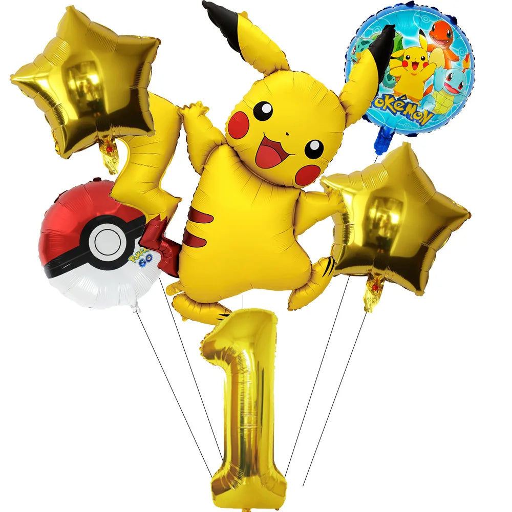 Pokemon theme party decoration balloons Pikachu balloons Fantasy balloons Charizard balloons Birthday balloons Children's shower
