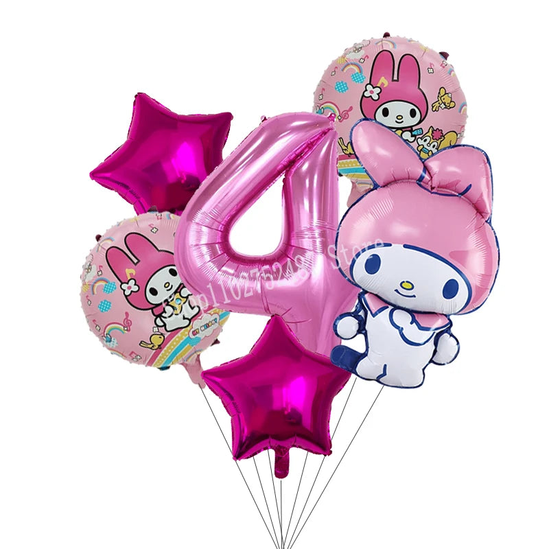My Melody Digit 1-10 Balloons Anime Airballoon Girls Birthday Party Decoration Baby Shower Gender Reveal Accessories Kids Gift