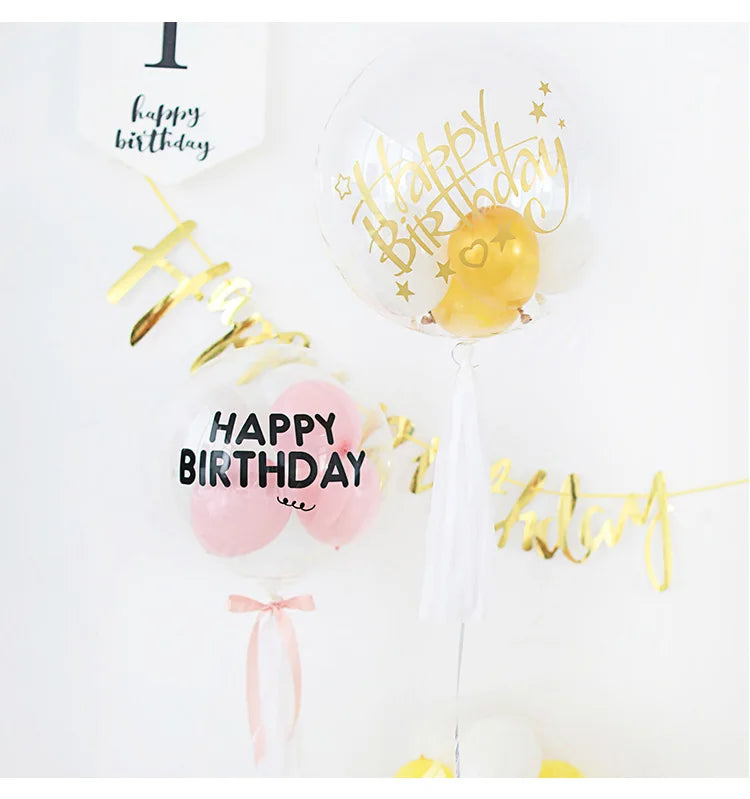 Transparent balloons stickers for birthday party decoration,large 21x29cm,36inch bubble balloons, balloons